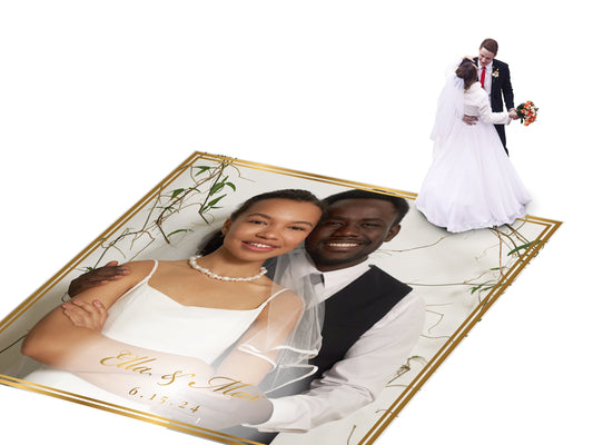 Super Unique Custom Wedding Photo Portrait Dance Floor Wrap Design. Removable Vinyl. Floor Wrap Print to cover the dancefloor. Wedding logo