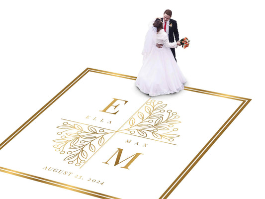 Full Print Custom Wedding Decal Dance Floor Wrap Gloss Removable Vinyl. Wedding Dancefloor design. Free Shipping