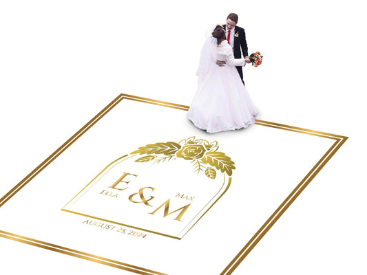 Full Print Custom Wedding Decal Dance Floor Wrap Gloss Removable Vinyl. Wedding Dancefloor design. Free Shipping