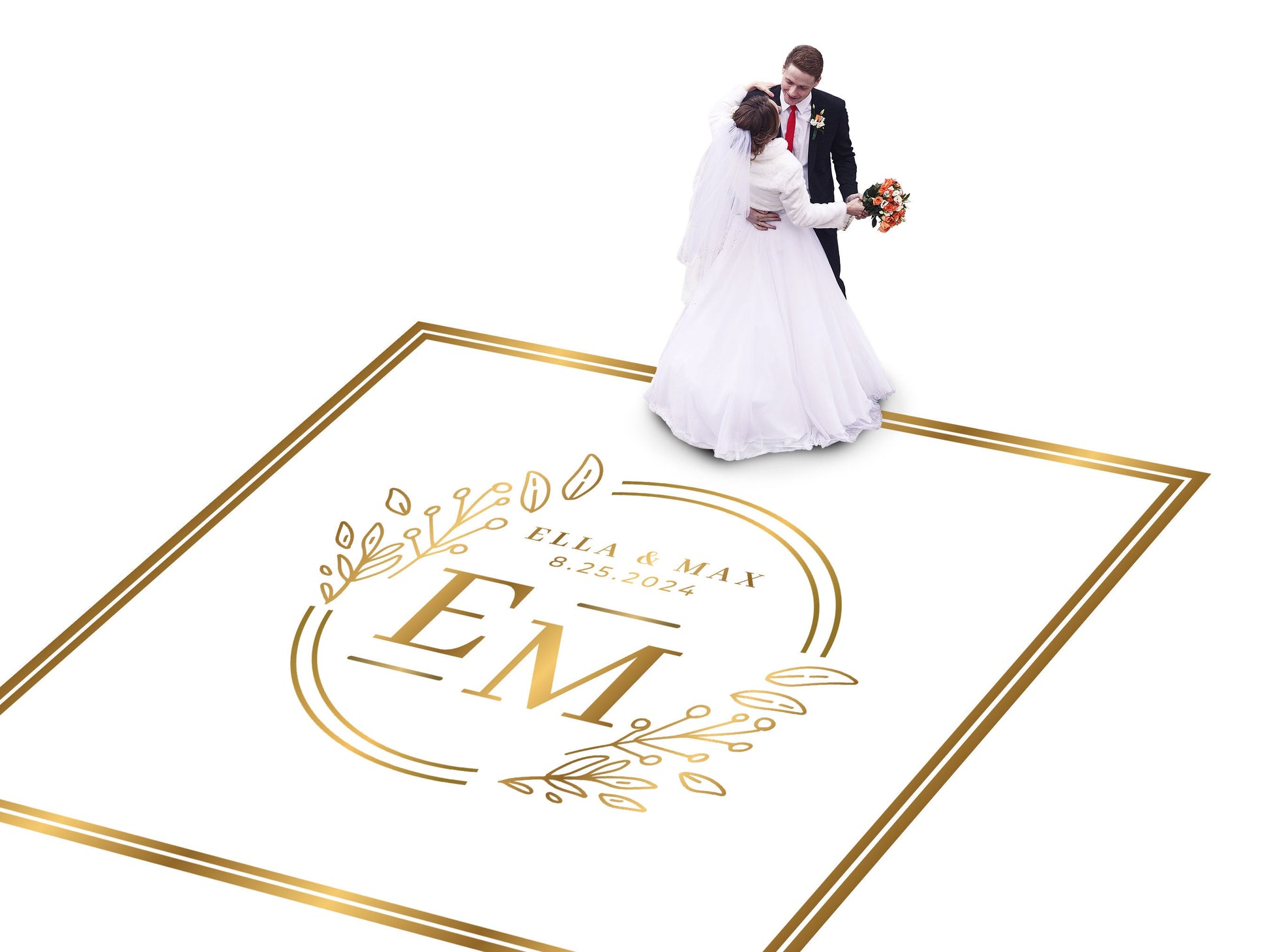 Full Print Custom Wedding Decal Dance Floor Wrap Gloss Removable Vinyl. Wedding Dancefloor design. Free Shipping