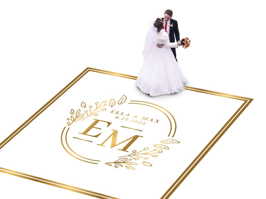 Full Print Custom Wedding Decal Dance Floor Wrap Gloss Removable Vinyl. Wedding Dancefloor design. Free Shipping