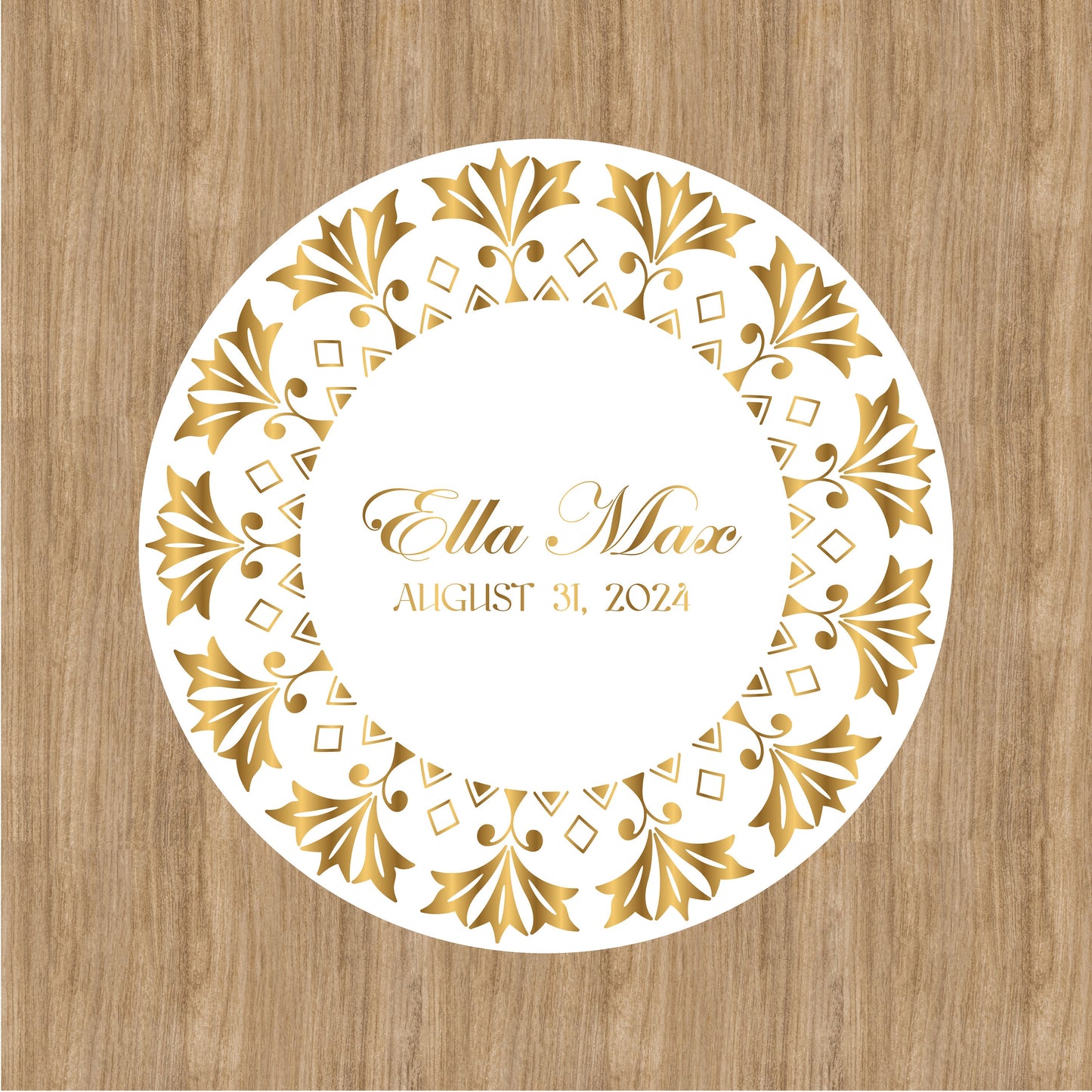 Unique Circular Custom Wedding Decal Dance Floor Wrap. Gloss Removable Vinyl. Wedding Floor designs that cover the dancefloor. Free Shipping