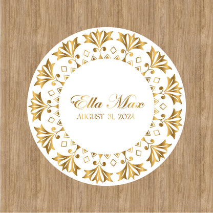 Unique Circular Custom Wedding Decal Dance Floor Wrap. Gloss Removable Vinyl. Wedding Floor designs that cover the dancefloor. Free Shipping
