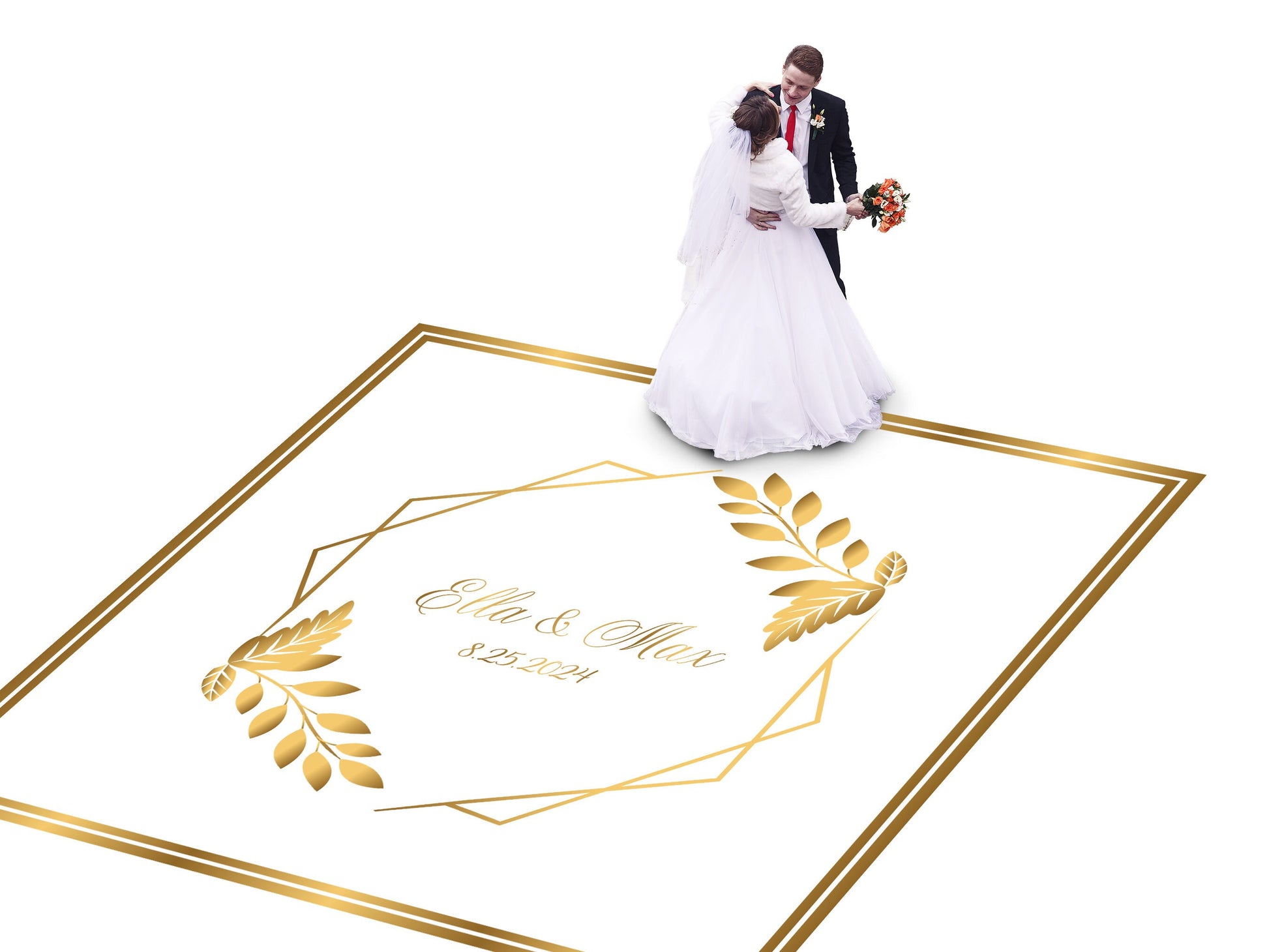 Full Print Custom Wedding Decal Dance Floor Wrap Gloss Removable Vinyl. Wedding Dancefloor design. Free Shipping