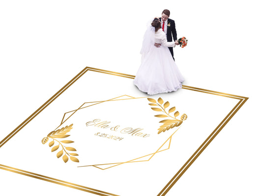 Full Print Custom Wedding Decal Dance Floor Wrap Gloss Removable Vinyl. Wedding Dancefloor design. Free Shipping