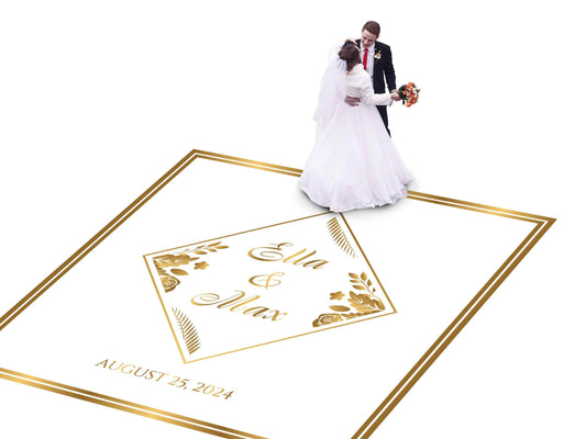 Full Print Custom Wedding Decal Dance Floor Wrap Gloss Removable Vinyl. Wedding Dancefloor design. Free Shipping