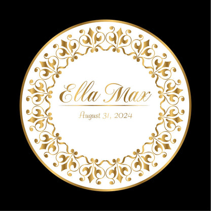 Unique Circular Custom Wedding Decal Dance Floor Wrap. Gloss Removable Vinyl. Wedding Floor designs that cover the dancefloor. Free Shipping