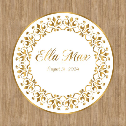 Unique Circular Custom Wedding Decal Dance Floor Wrap. Gloss Removable Vinyl. Wedding Floor designs that cover the dancefloor. Free Shipping