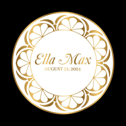 Unique Circular Custom Wedding Decal Dance Floor Wrap. Gloss Removable Vinyl. Wedding Floor designs that cover the dancefloor. Free Shipping