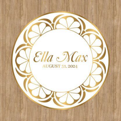 Unique Circular Custom Wedding Decal Dance Floor Wrap. Gloss Removable Vinyl. Wedding Floor designs that cover the dancefloor. Free Shipping