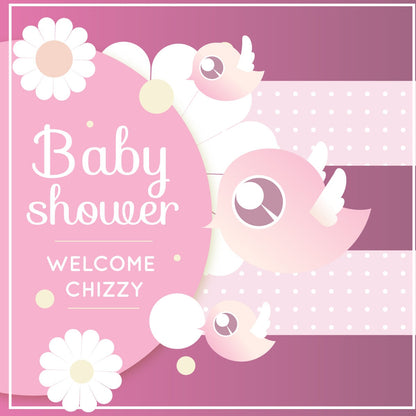 Customizable Baby Shower Decal Dance Floor Wrap Gloss Removable Vinyl. Vinyl to cover the entire dancefloor. Baby Shower party logo design