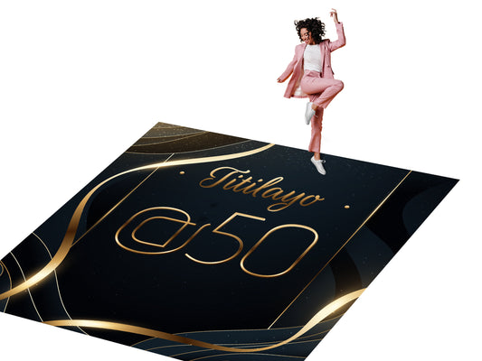 Customizable Birthday Decal Dance Floor Wrap Gloss/Matte Removable Vinyl. Vinyl to cover the entire dancefloor. Birthday party logo design