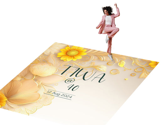 Customizable Birthday Decal Dance Floor Wrap Gloss/Matte Removable Vinyl. Vinyl to cover the entire dancefloor. Birthday party logo design