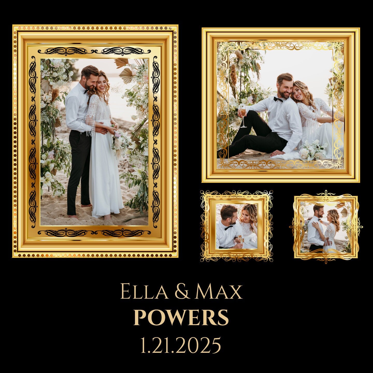 Super Unique Photo Frame Wedding Dance Floor Wrap Gloss Removable Vinyl. Print and Vinyl to cover the entire dancefloor. Wedding logo design