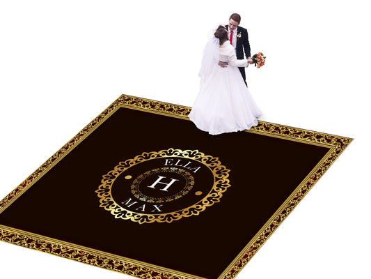 Super Unique Photo Frame Wedding Dance Floor Wrap Gloss Removable Vinyl. Print and Vinyl to cover the entire dancefloor. Wedding logo design