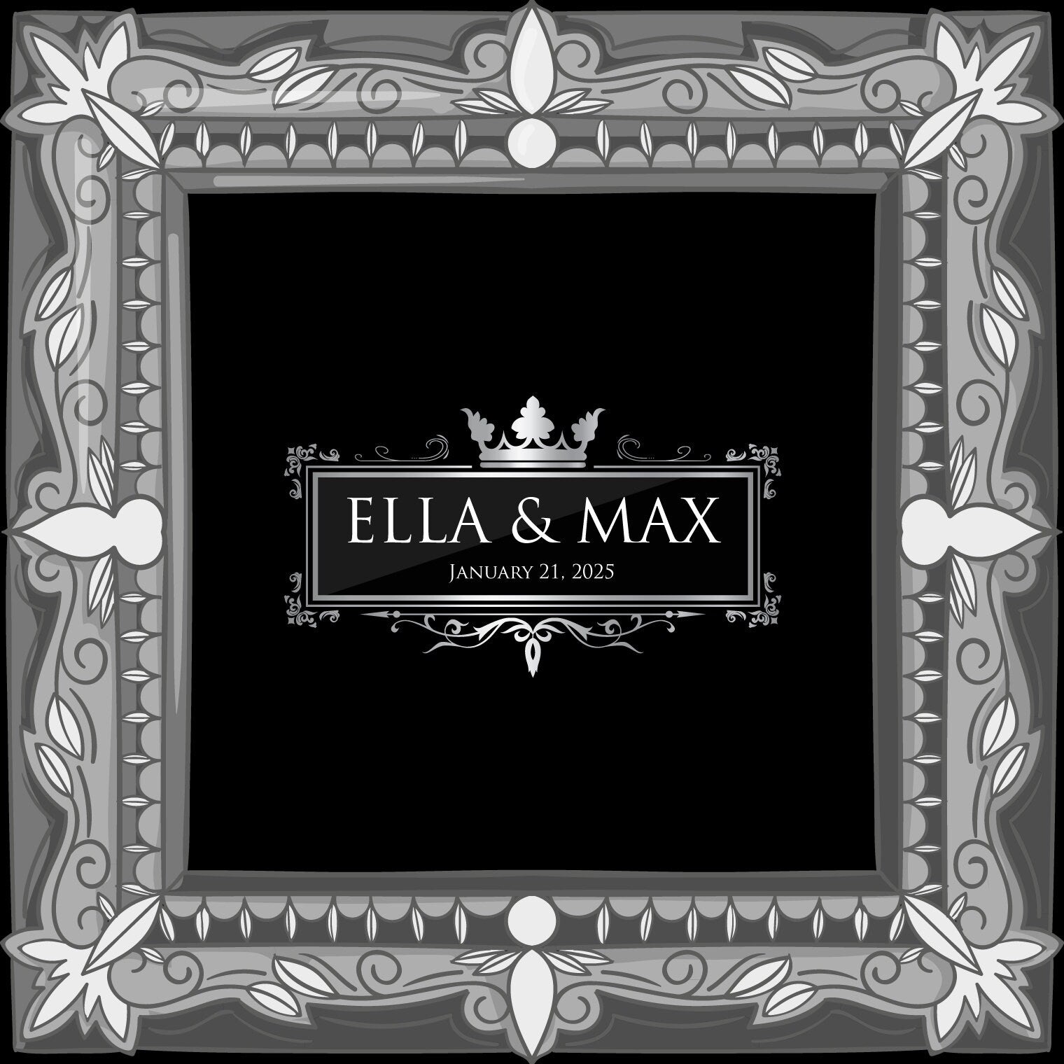 Super Unique Photo Frame Wedding Dance Floor Wrap Gloss Removable Vinyl. Print and Vinyl to cover the entire dancefloor. Wedding logo design