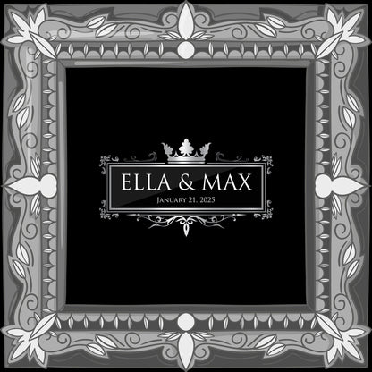 Super Unique Photo Frame Wedding Dance Floor Wrap Gloss Removable Vinyl. Print and Vinyl to cover the entire dancefloor. Wedding logo design