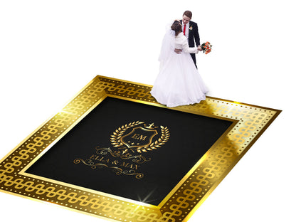 Super Unique Photo Frame Wedding Dance Floor Wrap Gloss Removable Vinyl. Print and Vinyl to cover the entire dancefloor. Wedding logo design