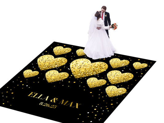 Custom Wedding Decal Dance Floor Wrap Gloss Removable Vinyl. Monogram Print and Vinyl to cover the entire dancefloor. Wedding logo design