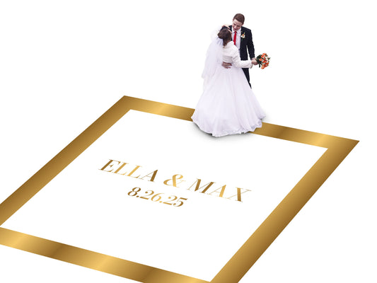 Custom Wedding Decal Dance Floor Wrap Gloss Removable Vinyl. Monogram Print and Vinyl to cover the entire dancefloor. Wedding logo design