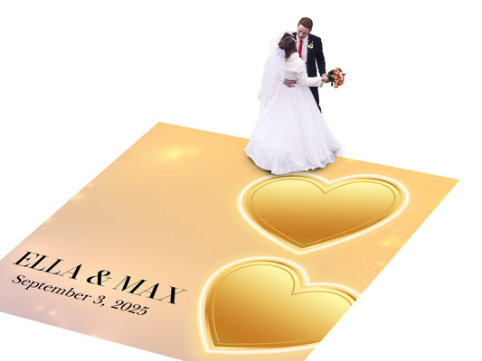 Custom Wedding Decal Dance Floor Wrap Gloss Removable Vinyl. Monogram Print and Vinyl to cover the entire dancefloor. Wedding logo design
