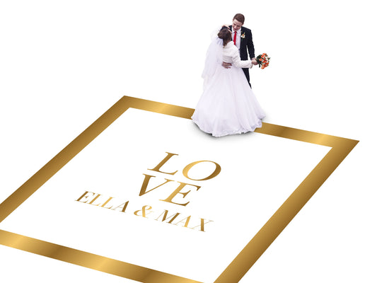 Custom Wedding Decal Dance Floor Wrap Gloss Removable Vinyl. Monogram Print and Vinyl to cover the entire dancefloor. Wedding logo design