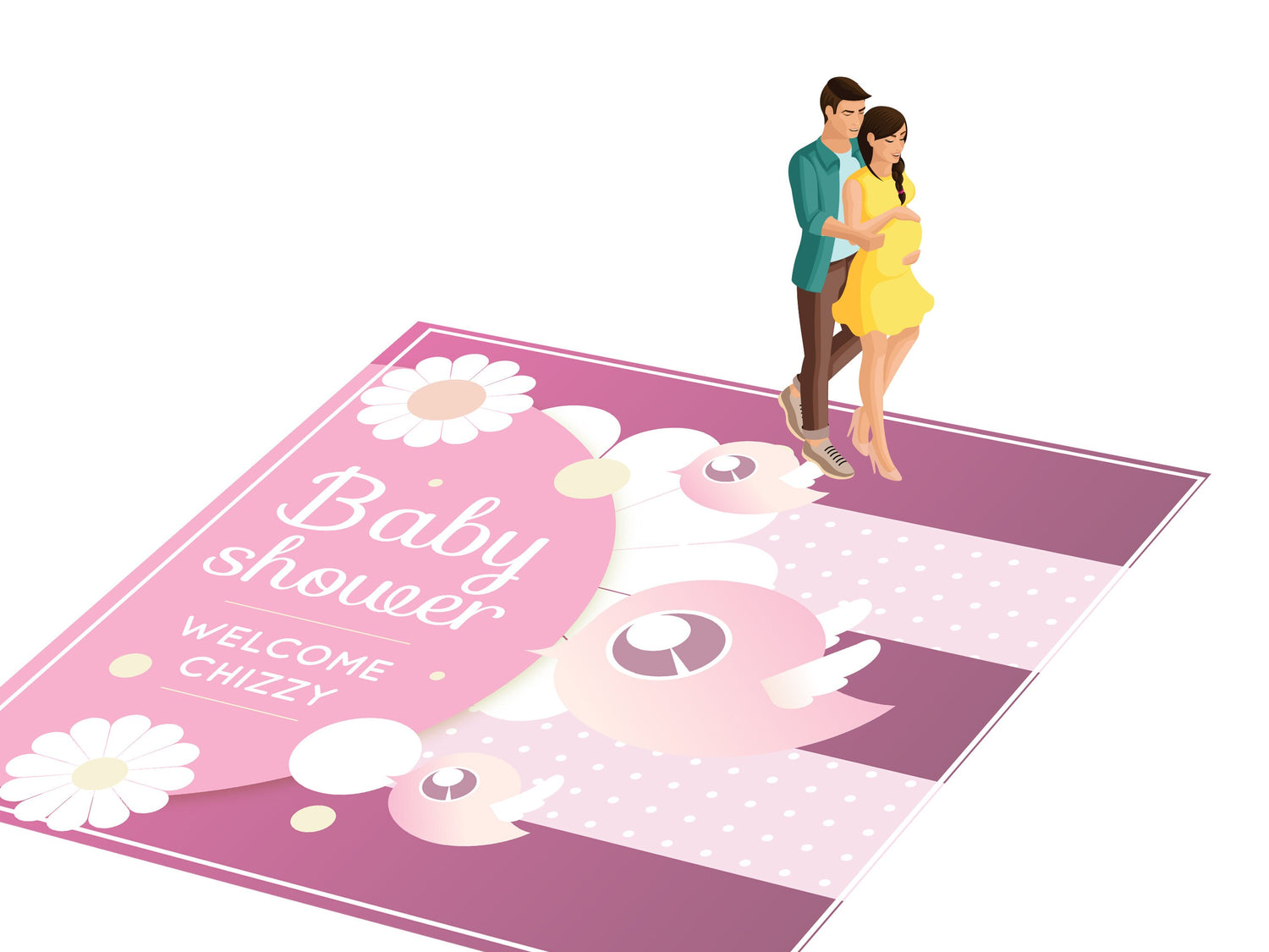 Customizable Baby Shower Decal Dance Floor Wrap Gloss Removable Vinyl. Vinyl to cover the entire dancefloor. Baby Shower party logo design