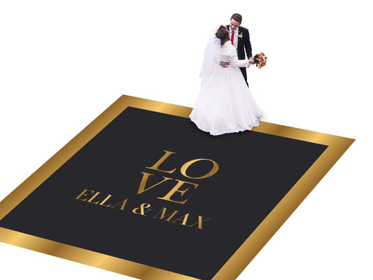 Custom Wedding Decal Dance Floor Wrap Gloss Removable Vinyl. Monogram Print and Vinyl to cover the entire dancefloor. Wedding logo design