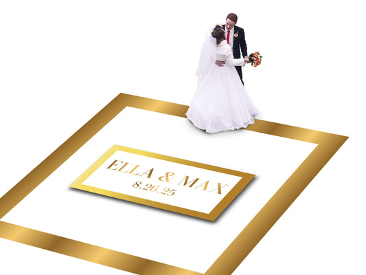Custom Wedding Decal Dance Floor Wrap Gloss Removable Vinyl. Monogram Print and Vinyl to cover the entire dancefloor. Wedding logo design
